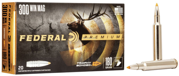 Federal Premium Vital-Shok 300 WIN MAG, Trophy Bonded Tip, 180 Grains, 2960 fps, 20, Boxed