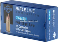 PPU Rifle Ammo 7.62x39 FMJ 123gr, 20 Rnd
