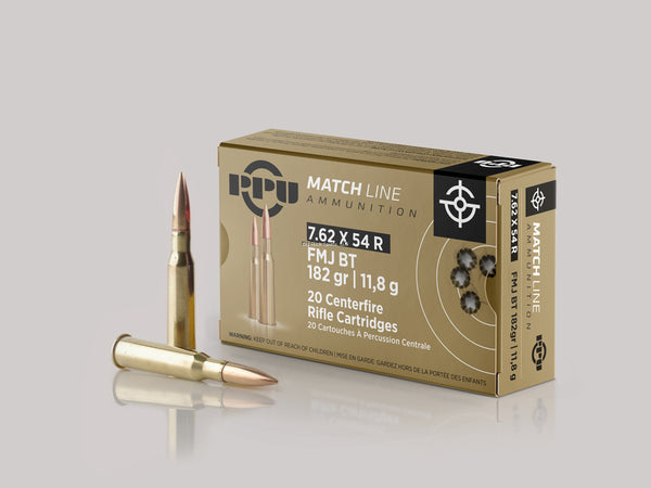 PPU PPM7 7.62x54R, Match, FMJ, 182gr 20 Rnds