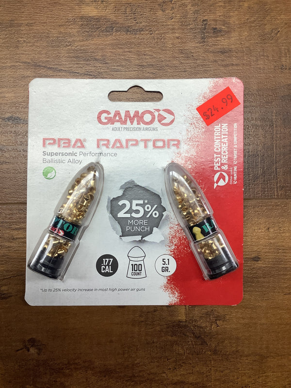 Gamo Raptor PBA Supersonic Airgun Pellets, .177 Cal, Lead Free