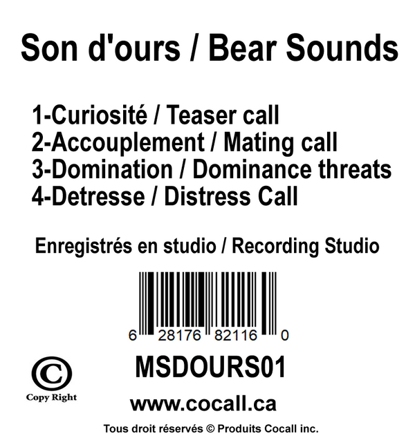Cocall Black bear sounds card