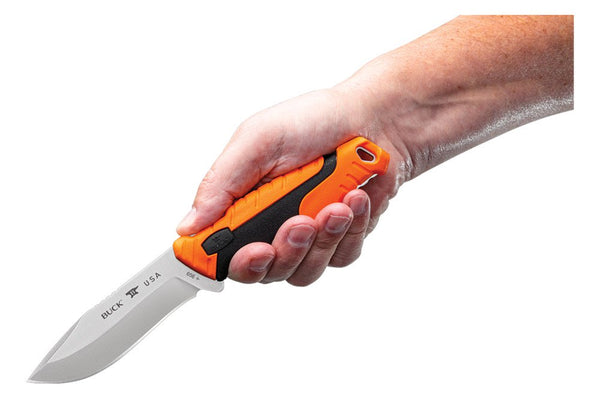Buck pursuit pro lrg, fixed, orange molded handle 12751