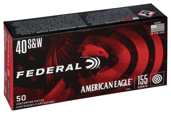 Federal American Eagle Pistol Ammo 40 S&W 155Gr 50Rnd FMJ