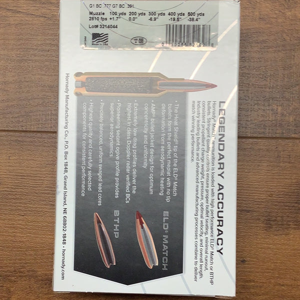 Hornady Match Rifle Ammo 300 PRC, 225 Gr, ELD MATCH, 20 Rnd