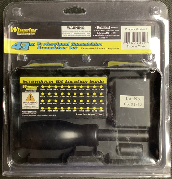 Wheeler Pro Gunsmith Screwdriver 43pc Set