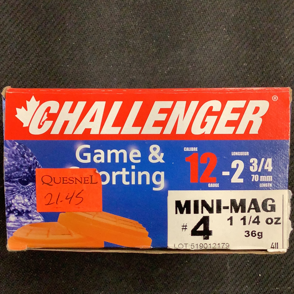 Challenger 12 gauge 2 3/4” #4 mini-mag