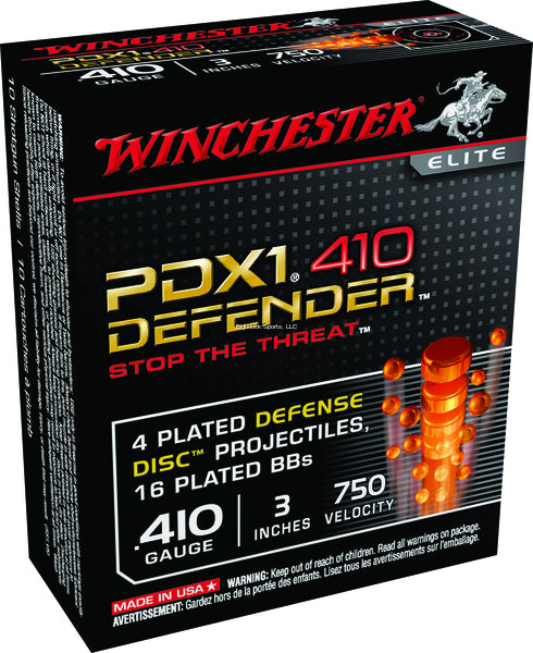 Winchester Defender Shotshell 410 GA, 3 in, No. 16 BB, 1oz, 750 fps, 10 Rnd per Box