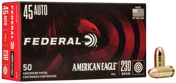 Federal American Eagle Pistol Ammo 45 ACP 230Gr 50Rnd FMJ