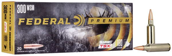 Federal Premium Barnes TSX Rifle Ammo, .300 WSM, 180 Grain