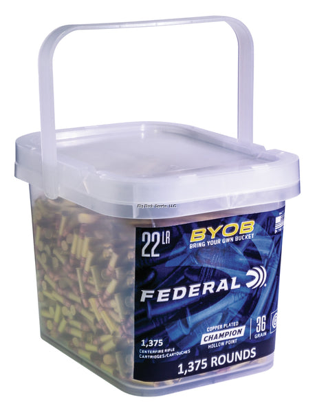 Federal BYOB .22 LR, Copper Plated HP, 36 Gr, 1375 Rnd Bucket