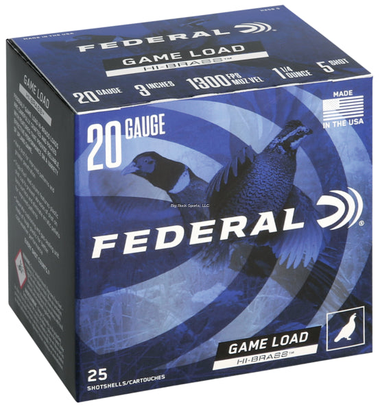Federal Game-Shok Upland - Hi-Brass Shotshell 20 GA, 3", #6