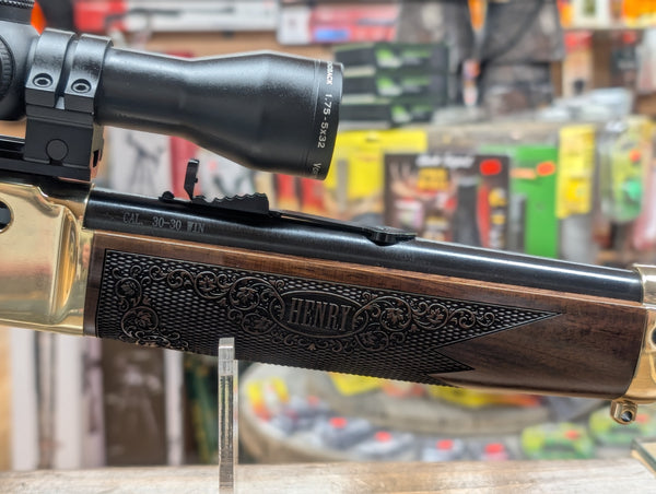 Henry 30-30Win, Brass Receiver and Vortex Diamondback 1.75-5x32 scope (New/Used)