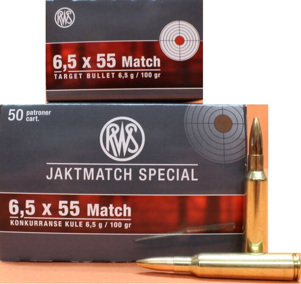 RWS 6.5×55 SWE Match 100 gr HP Match 50rds