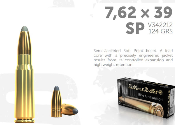 S & B 7.62X39 124gr. SP