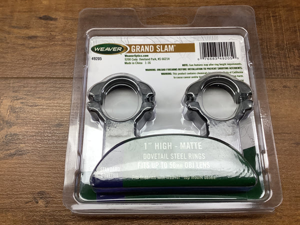 Weaver 49205 Dovetail 1” High Scope Rings