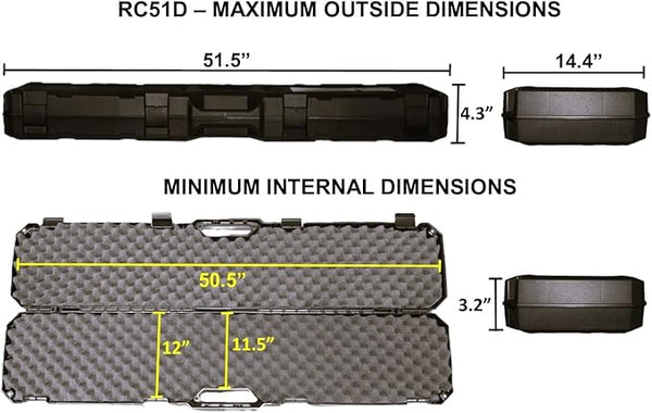 DOUBLE SCOPED RIFLE CASE 51" BLK MTM-RC51D