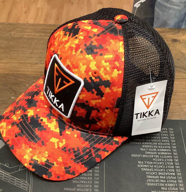 Tikka snap back trucker hat- Digital orange