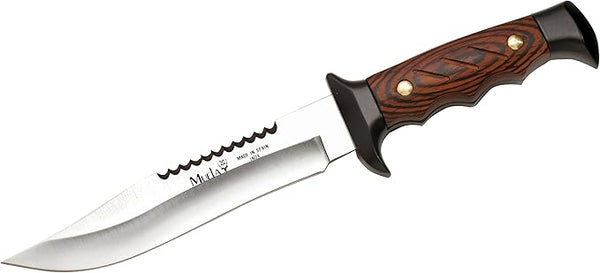 MUELA 5161M Coral Pakkawood Handle Survival Knife with Leather Sheath