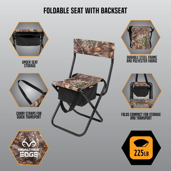 Allen Folding SEAT W/Back, Realtree Edge
