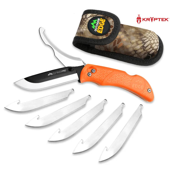 RazorPro® G REPLACEABLE BLADE HUNTING KNIFE WITH FOLD OUT GUTTING BLADE
