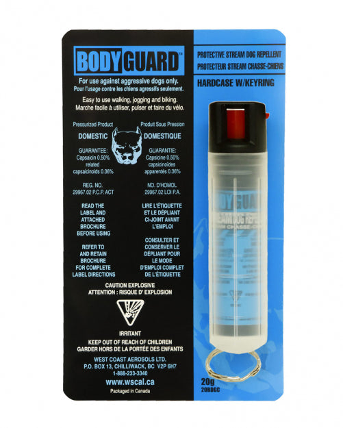 BODYGUARD 20G DOG REPELLENT W/BELT CLIP & KEY RING