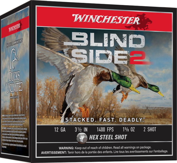Winchester BLIND SIDE 2 12GA 3.5" 1 5/8OZ #2 STEEL SHOT