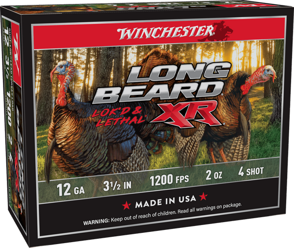 Winchester Long Beard XR 12 Ga, 3.5", #4  Turkey Shotshells