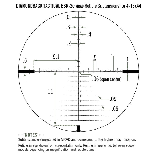 Vortex Diamondback Tactical 4–16x44 FFP EBR-2C mrad VT-DBK-10027