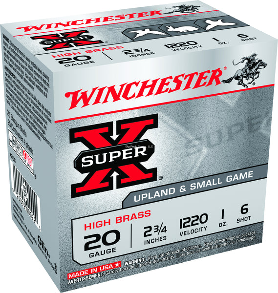 Winchester Super-X 20 GA, 2-3/4" No. 6