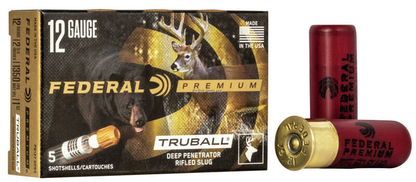 Federal Vital-Shok TruBall Rifled Slugs 12 GA, 2-3/4 in, 1oz, 3-1/4 Dr, 1350 fps, 5 Rnd per Box