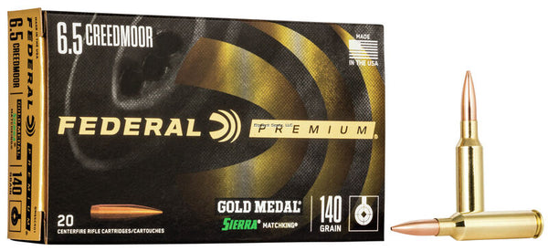 Federal Gold Medal 6.5 CREEDMOOR, BTHP, 140 Gr