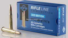 PPU Rifle Ammo 303 British, SP, 150 Gr 20 Rnd