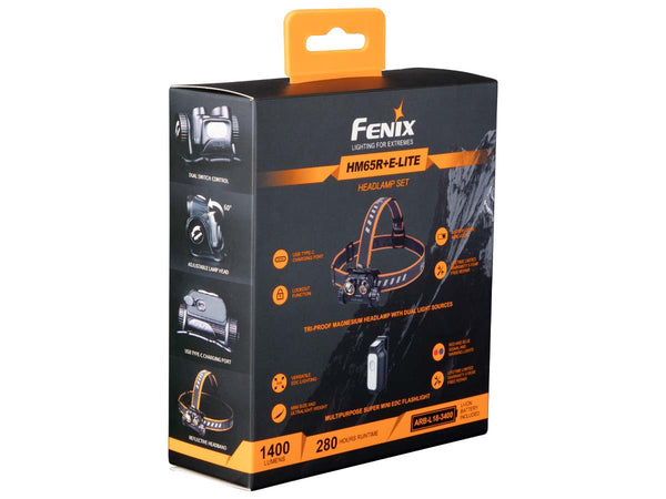 FENIX HM65R RECHARGEABLE HEADLAMP + E-LITE Combo