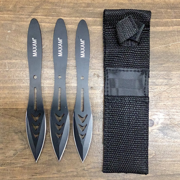 Maxam 3pc throwing knife set with sheath