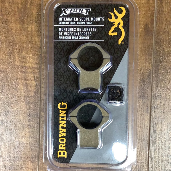 Browning x-bolt 1” high burnt bronze cerakoted scope rings