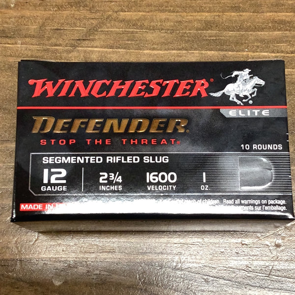 Winchester 12ga 2.75” 1oz defender rifled slugs