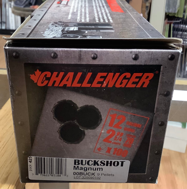 Challenger 12ga 2-3/4” 00 Buckshot 100 rnds