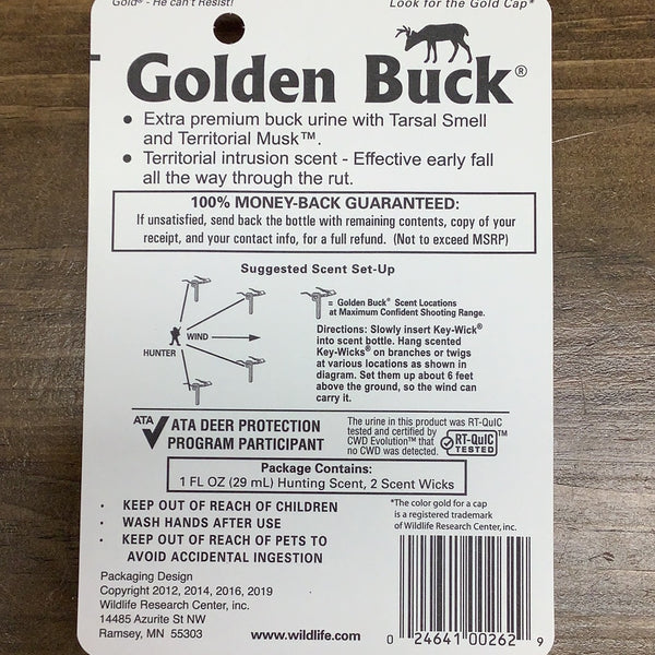 Wildlife research Golden Buck Urine with Wick