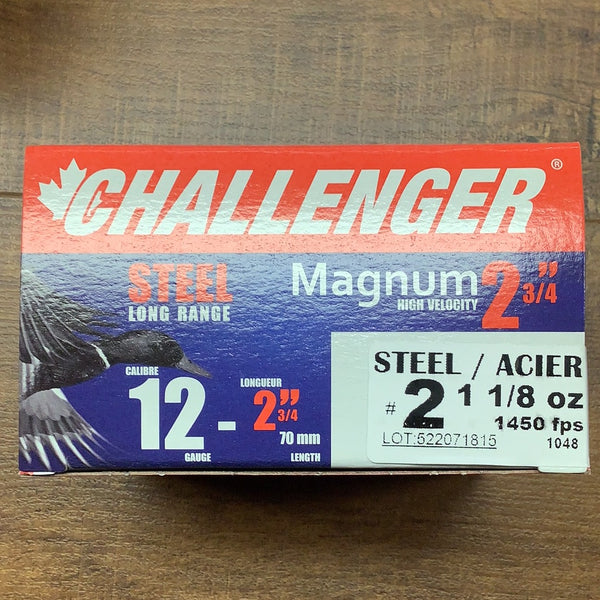 Challenger 12ga Magnum 2.75”, #2 steel
