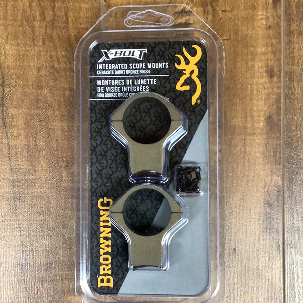 Browning X-Bolt 30mm high scope rings cerakoted bronze