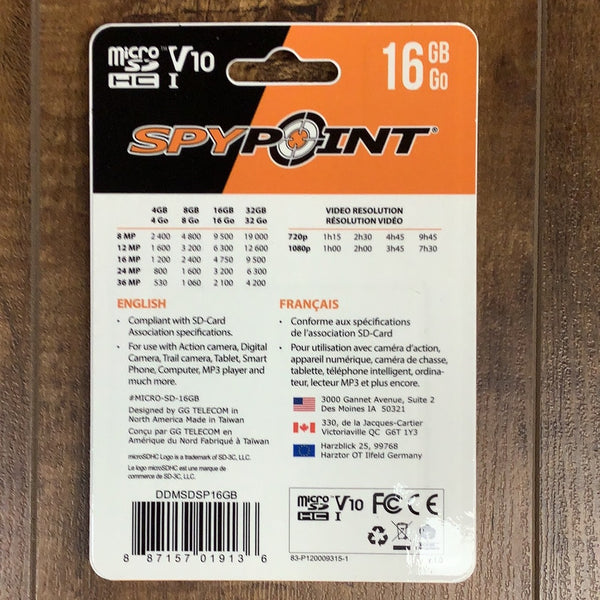 Spypoint 16gb Micro SD Memory Card