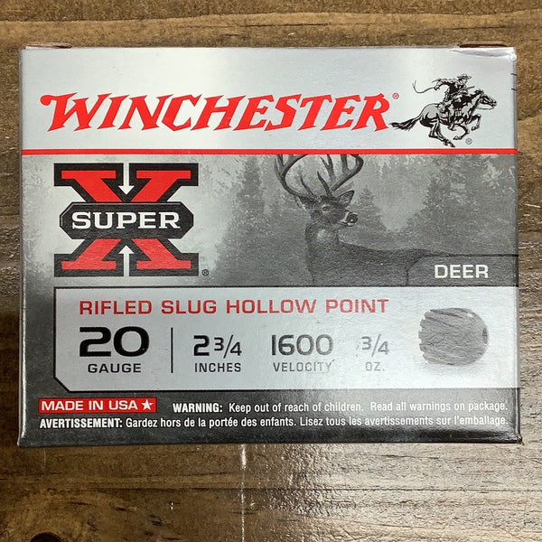 Winchester 20ga 2.75” 3/4oz slugs