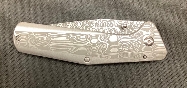 Ruko Folding Damascus (laser etched) Knife