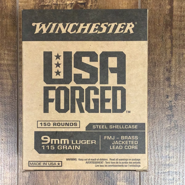 Winchester 9mm Luger forged steel case 115gr 150 rounds
