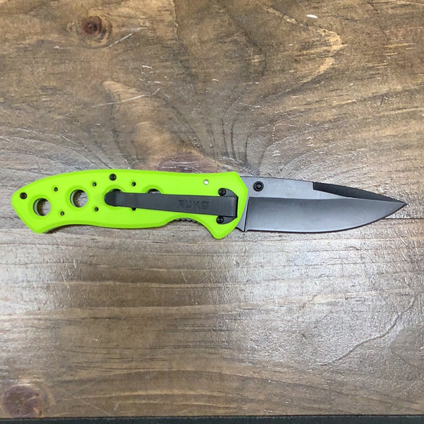 Ruko folding knife, aluminum handle, green