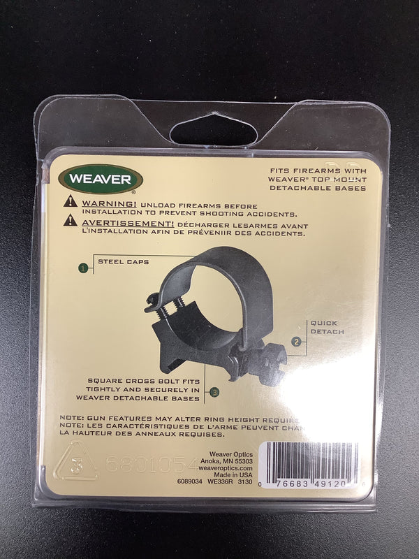 Weaver 49120 30mm High Scope Rings