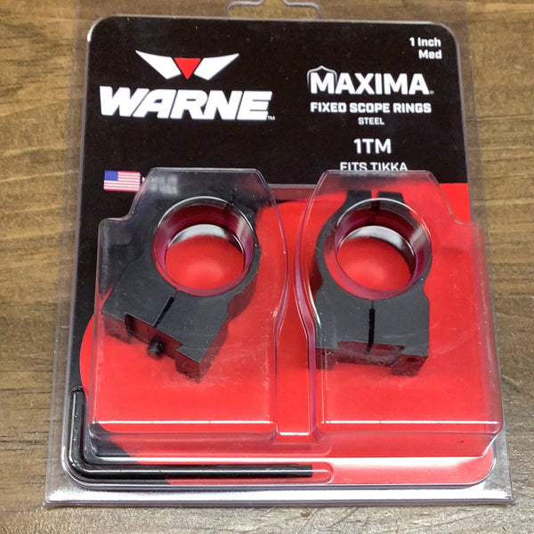 Warne Tikka 1” med fixed scope rings