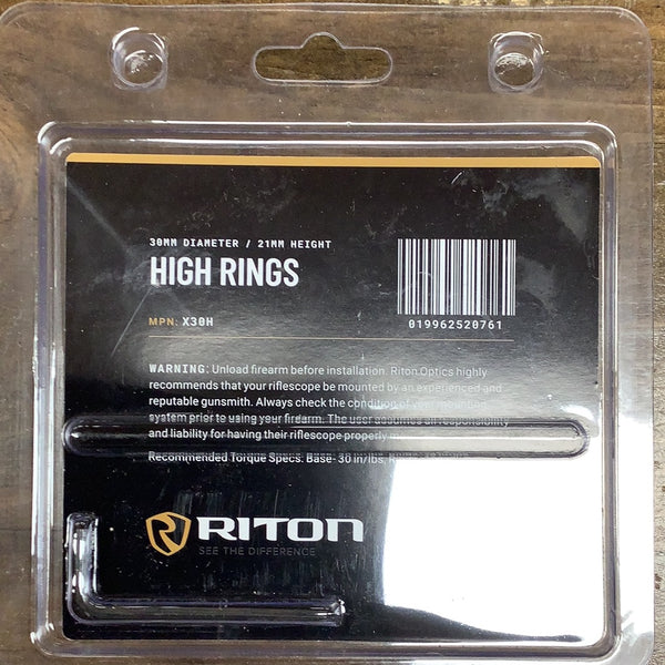 Riton 30mm High Rings