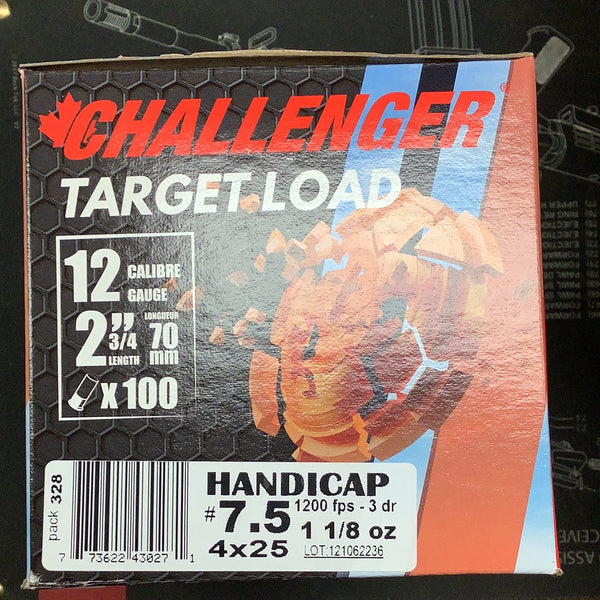 Challenger target load 12ga 2.75” #7.5 100 rounds