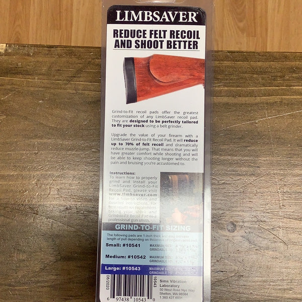 Limbsaver grind to fit Recoil pad-Lrg